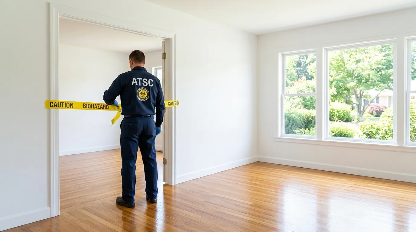 Certified biohazard cleanup crew performing Trauma Scene Cleanup in Highland Park